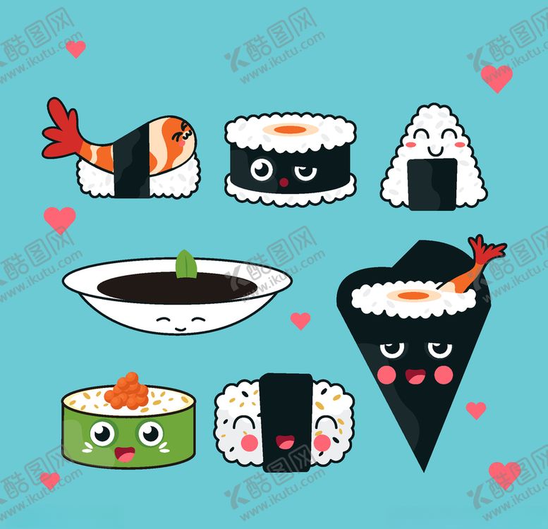编号：34394609260231375614【酷图网】源文件下载-可爱寿司