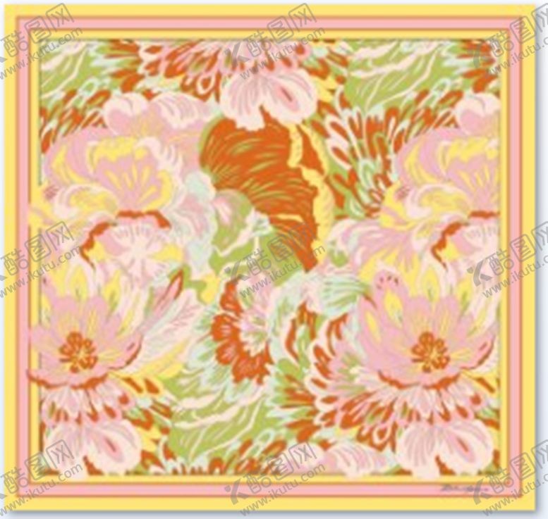 编号：44652610301425199486【酷图网】源文件下载-大牌花 方巾