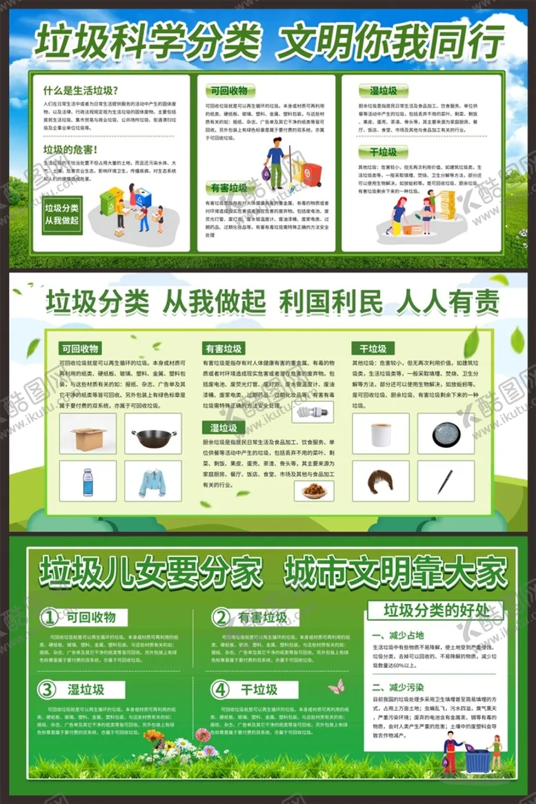 编号：52073909120219215187【酷图网】源文件下载-垃圾分类 文明同行 展板