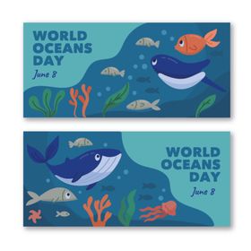 世界海洋日海洋生物插画