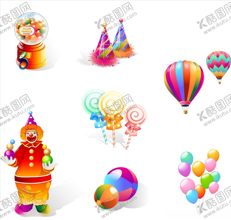 编号：87031910121006536225【酷图网】源文件下载-气球小丑棒棒糖