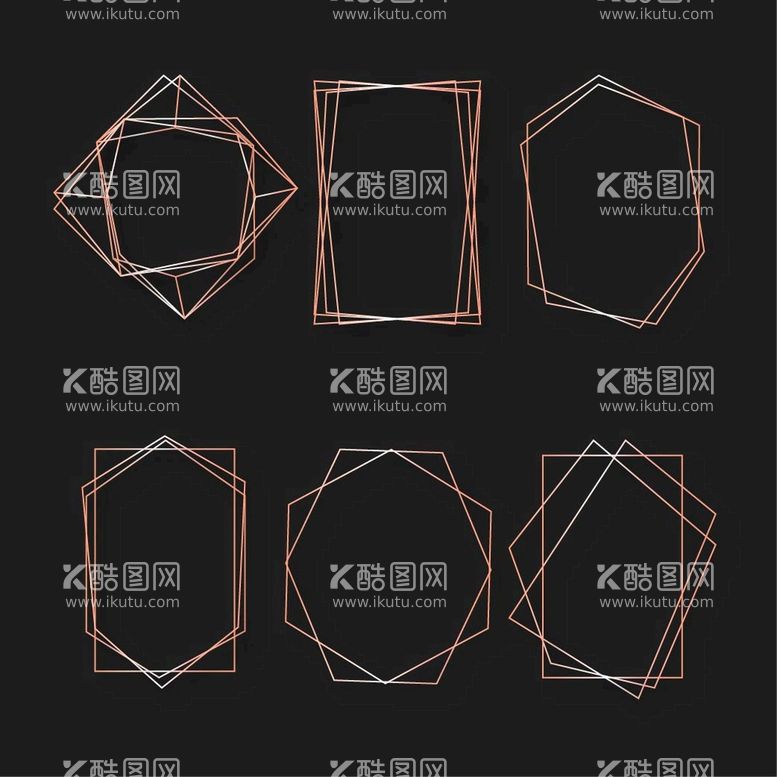 编号：96532709221924283152【酷图网】源文件下载-金色几何图形边框