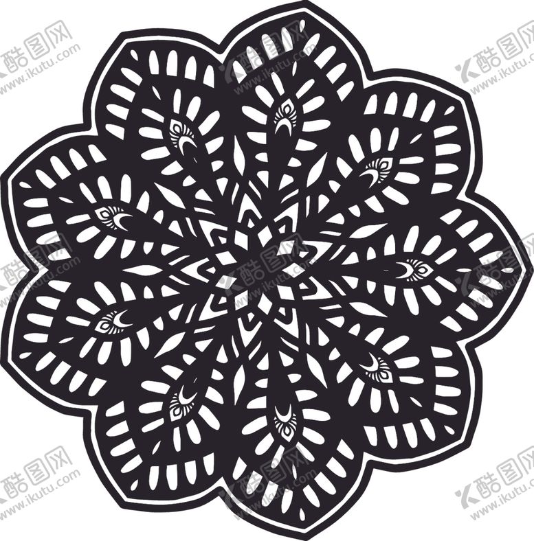 编号：33386010121439119406【酷图网】源文件下载-曼陀罗花纹