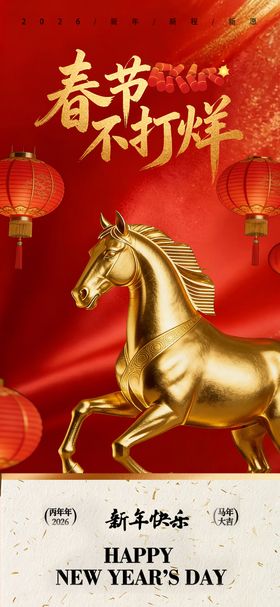 春节不打烊开工大吉宣传海报