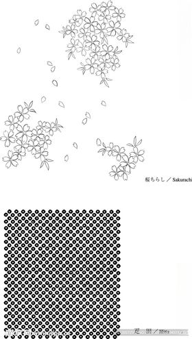 日本线描植物花卉矢量素材