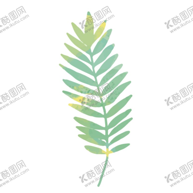 编号：63458609160232331568【酷图网】源文件下载-绿色水彩植物树叶