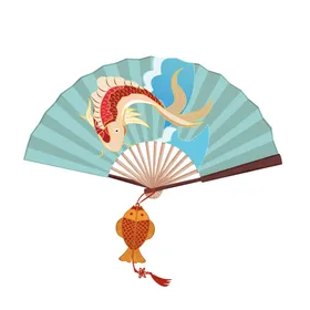 国潮风扇子素材中海报中设计元