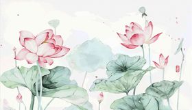 荷花莲蓬背景墙