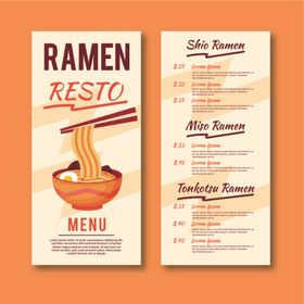 拉面餐厅菜单设计展示