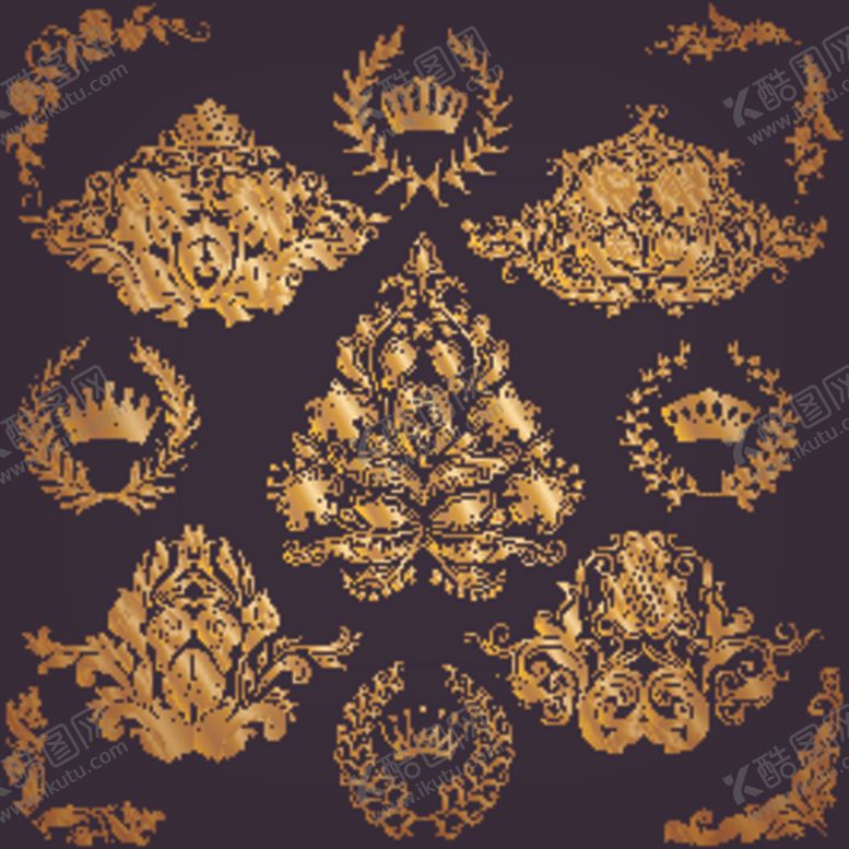 编号：62199806291305155656【酷图网】源文件下载-金色欧式花纹