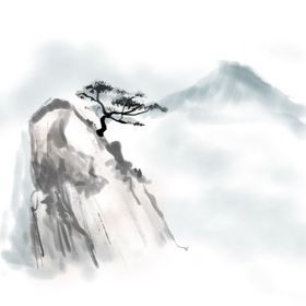 水墨山水素材图片画经典文化淡雅