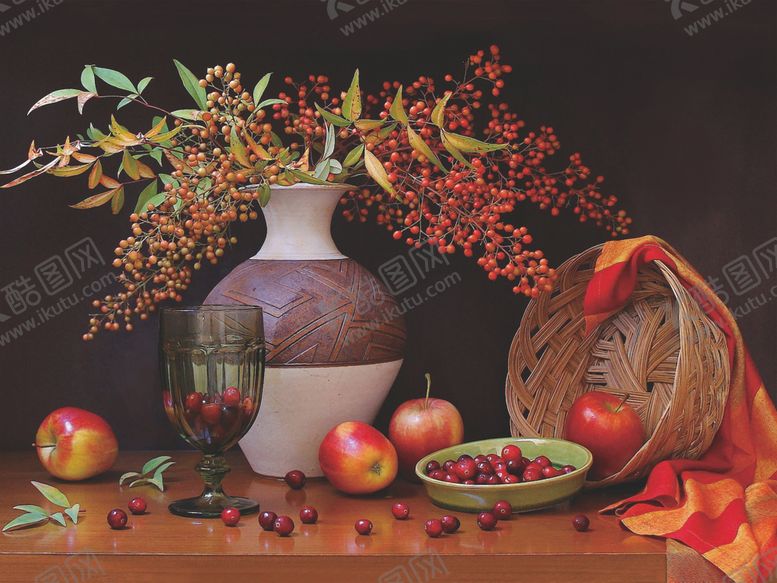 编号：89079710030936102601【酷图网】源文件下载-花卉水果油画图片