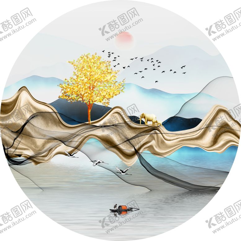 编号：73371905082255553305【酷图网】源文件下载-中国山水装饰画