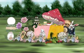 草坪户外生日婚礼甜品区