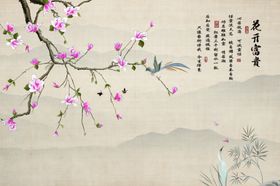 花开富贵背景墙