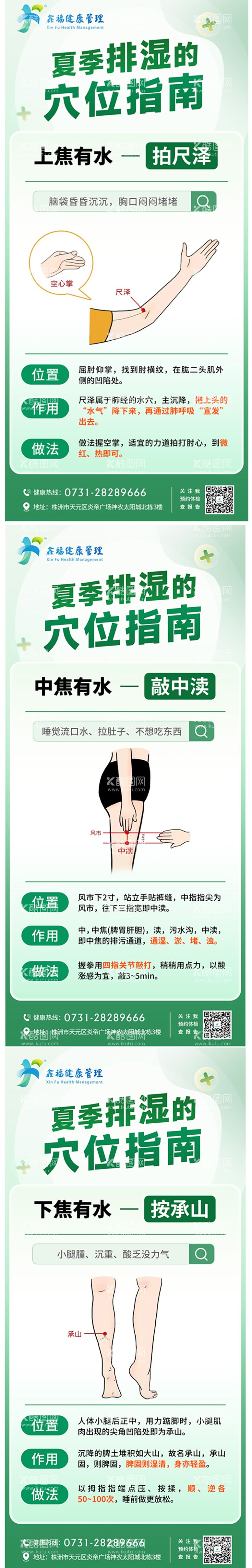 编号：19006112020829496757【酷图网】源文件下载-医疗科普夏季排湿穴位指南海报