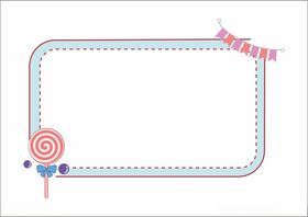 可爱卡通少女小清新边框