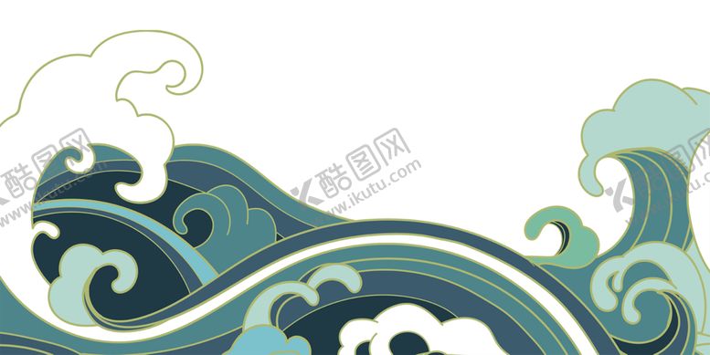 编号：62222210090424333647【酷图网】源文件下载-古风底框底纹装饰祥云波浪波纹