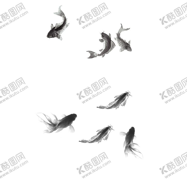 编号：56413407091235304858【酷图网】源文件下载-水墨金鱼