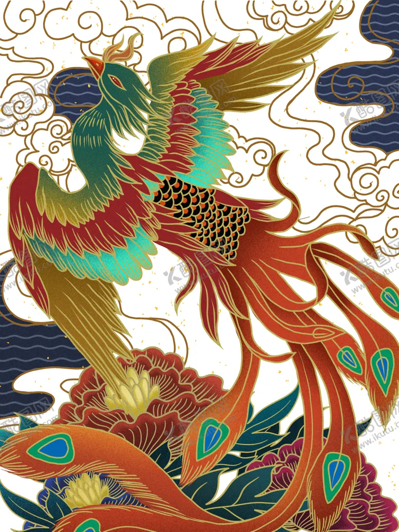 编号：76861703310103218414【酷图网】源文件下载-国潮凤凰素材
