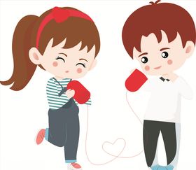 情人节可爱男女孩插画