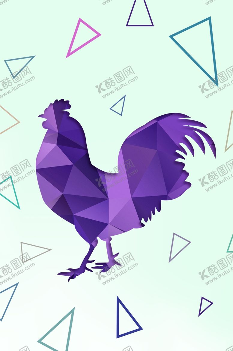 编号：57693907051222516541【酷图网】源文件下载-北欧几何动物鸡装饰画图片
