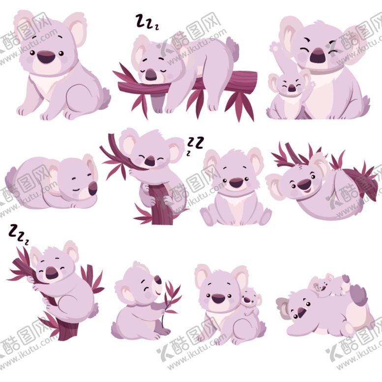 编号：80636612071443111096【酷图网】源文件下载-考拉卡通插画