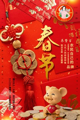 春节祝福插画海报