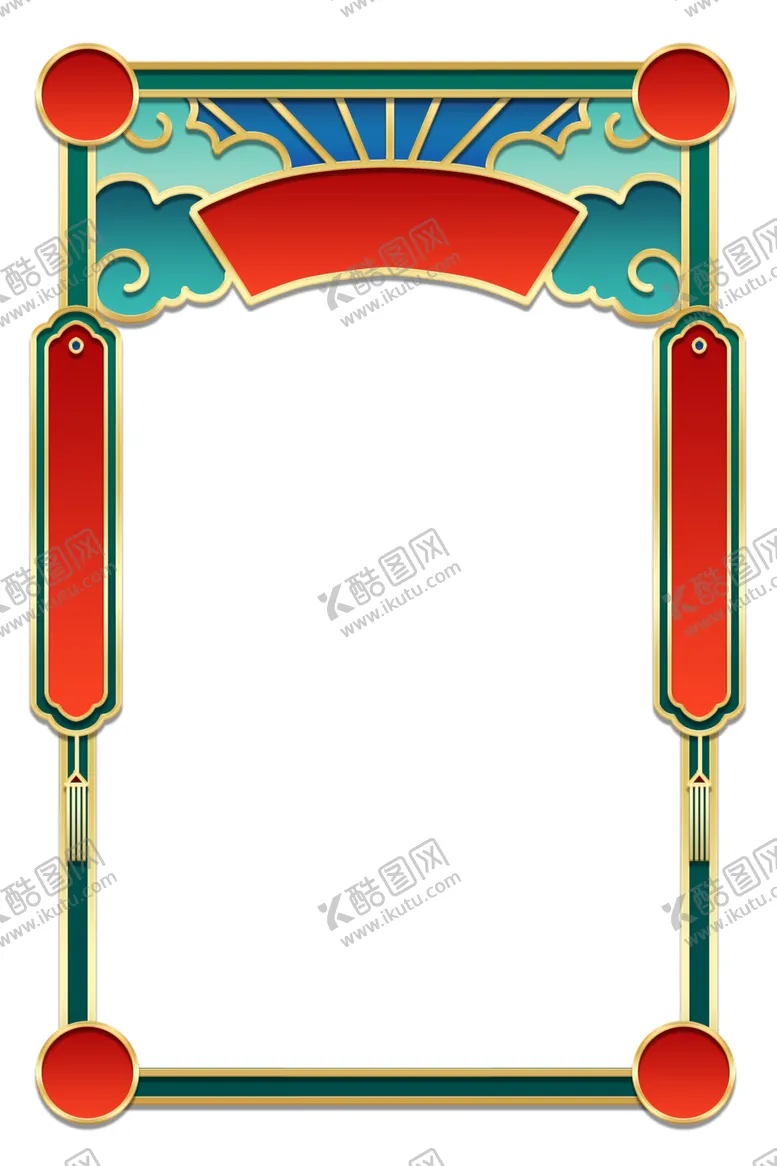 编号：50751701261733345998【酷图网】源文件下载-新年立体金边中式边框