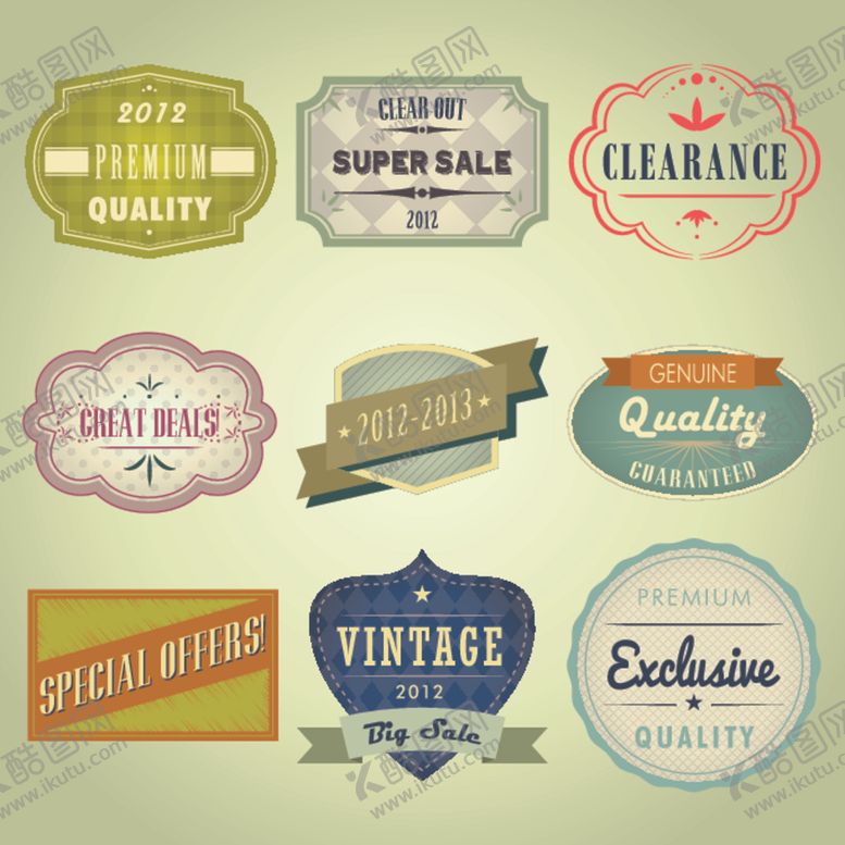编号：68474409210946289172【酷图网】源文件下载-复古标签矢量素材