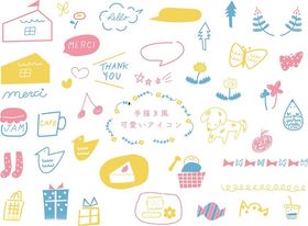 可爱手绘风卡通图案集合
