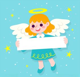 拉条幅的金发天使