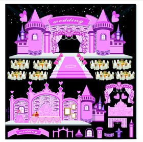 梦幻紫色城堡婚礼场景设计
