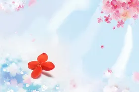 手绘樱花儿童背景墙树淡雅背景鲜