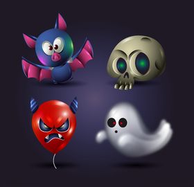 万圣节元素插图卡通形象贴纸