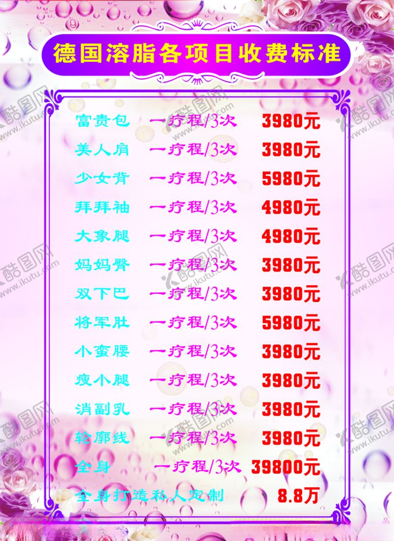 编号：90219110060738436401【酷图网】源文件下载-美容美甲价目表