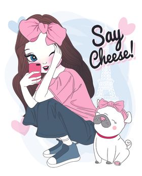 时尚手绘女孩
