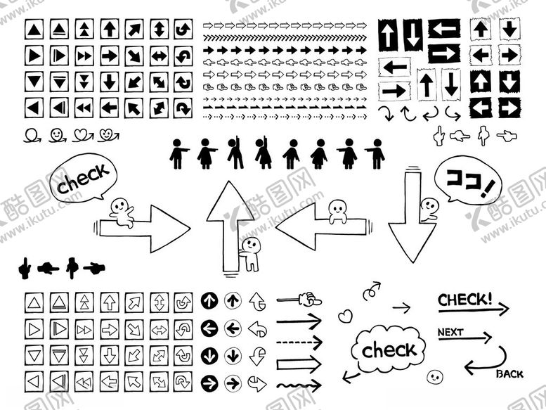 编号：59581011141950357546【酷图网】源文件下载-多样箭头及符号图标集合