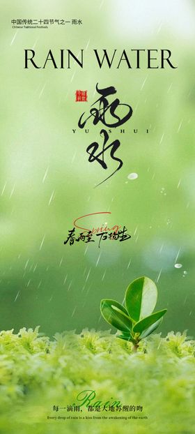 雨水节气海报