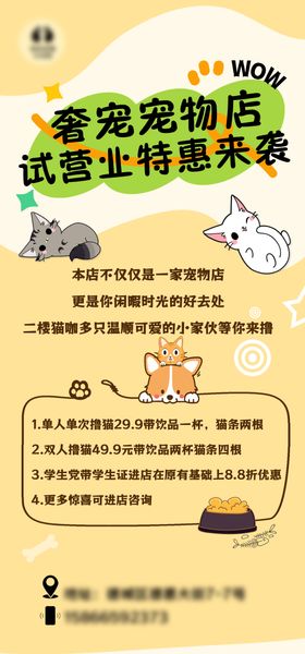 宠物店试营业海报
