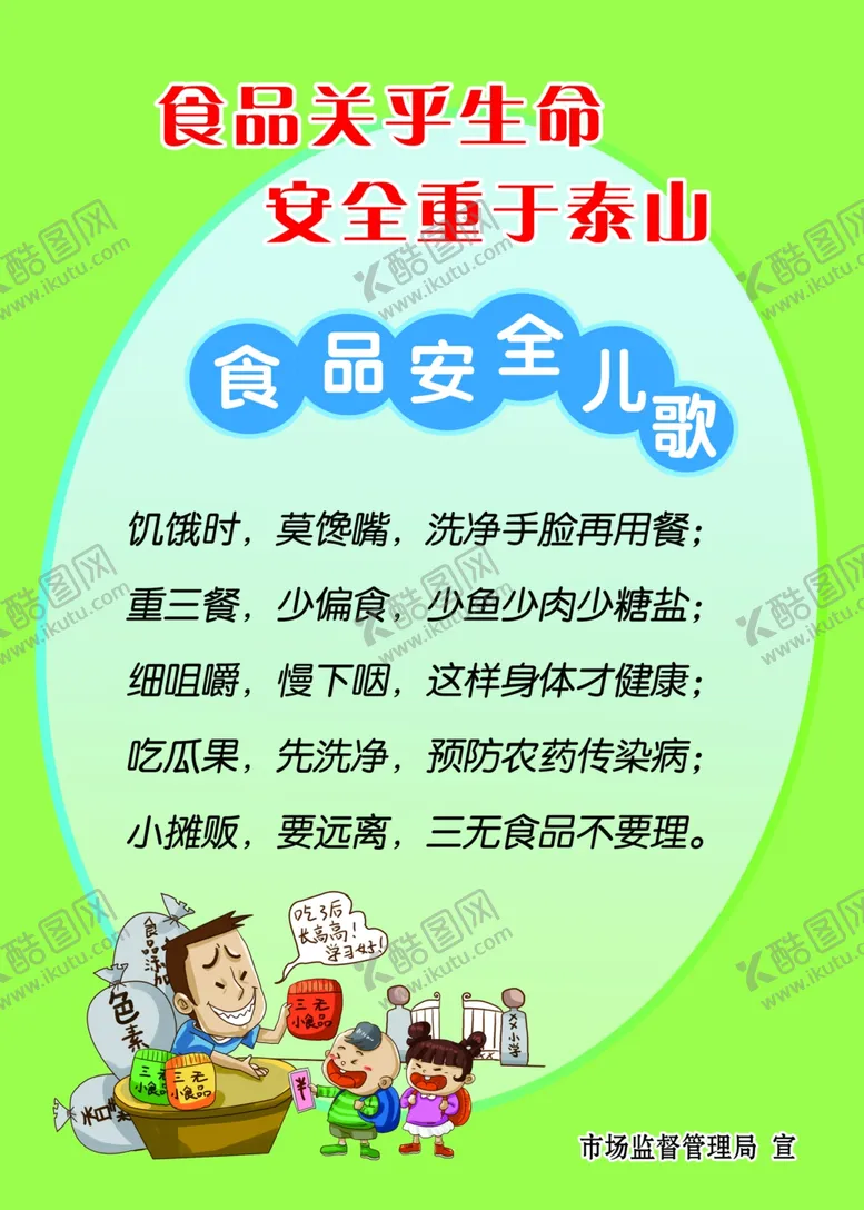 食品安全儿歌慢下咽细咀嚼莫馋嘴