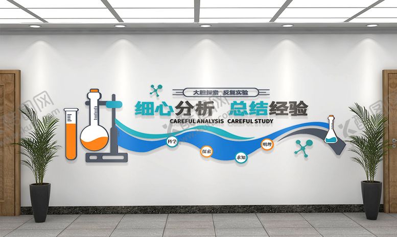 编号：26009410150954404316【酷图网】源文件下载-实验室文化墙