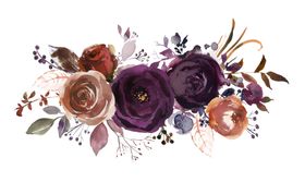 波西米亚风格水彩花朵