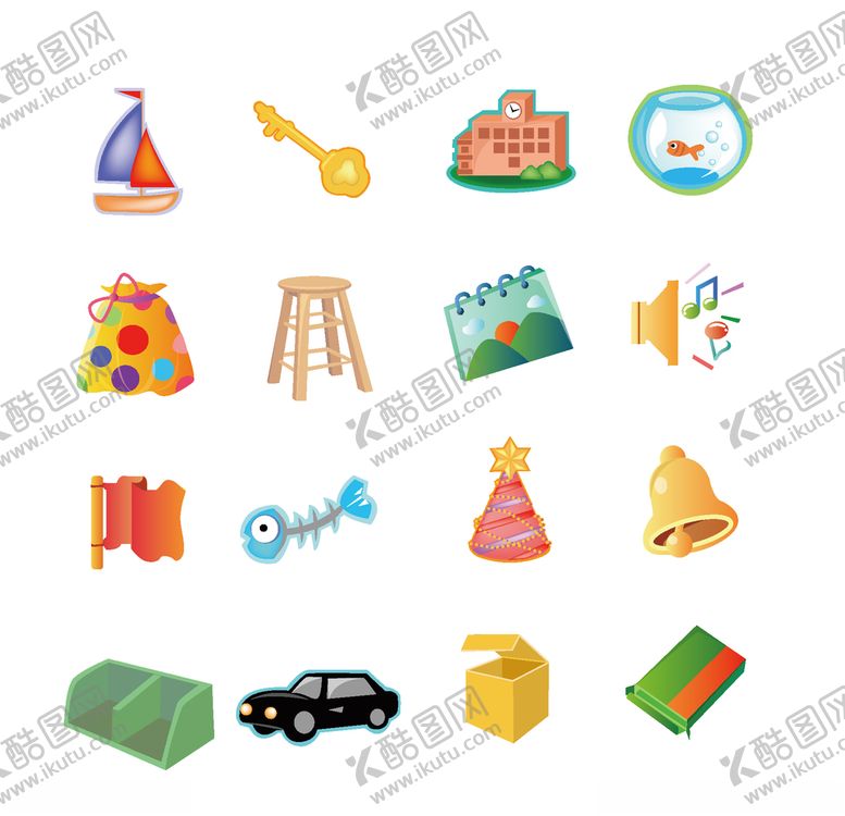 编号：66288710200635284509【酷图网】源文件下载-彩绘办公图标