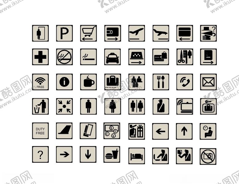 编号：62506810311238316800【酷图网】源文件下载-公共场所图标LOGO