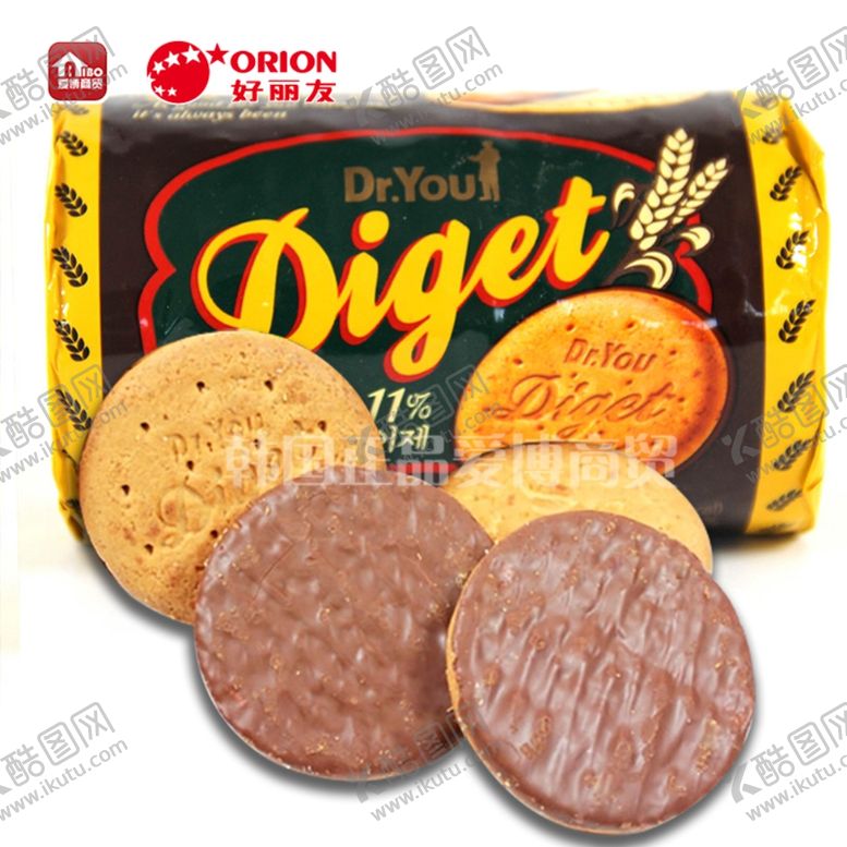 编号：31908310090232431459【酷图网】源文件下载-韩国好丽友奥利恩巧克力全麦饼干