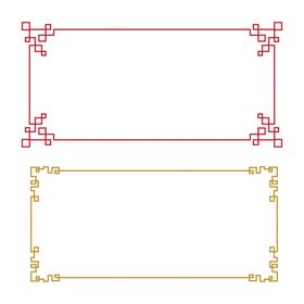 中式边框花纹矢量图