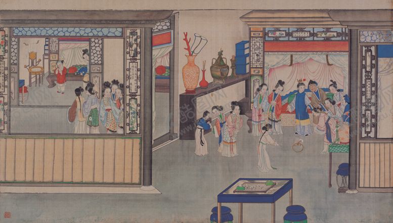 编号：78532209291704292494【酷图网】源文件下载-红楼梦场景精美工笔画