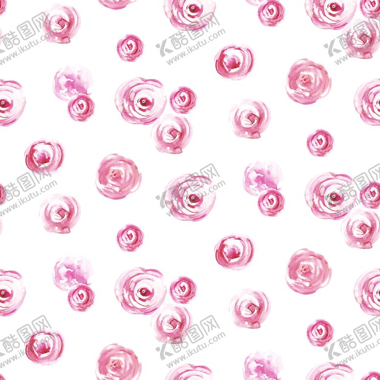 编号：16335010070950435452【酷图网】源文件下载-水彩花朵底纹图案