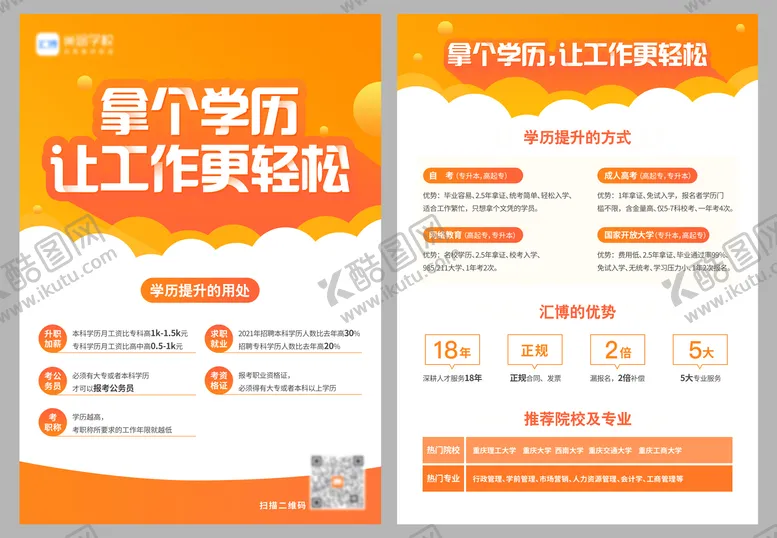 编号：94011011170933421324【酷图网】源文件下载-教育学历DM宣传单